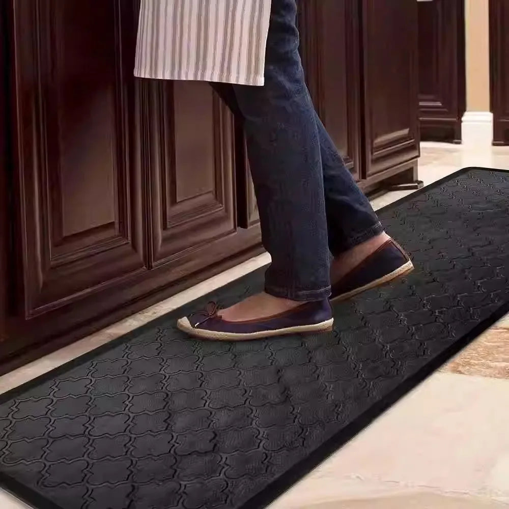 tapis anti fatigue PVC solide gris noir sol moderne antidérapant cuisine intérieurextérieur
