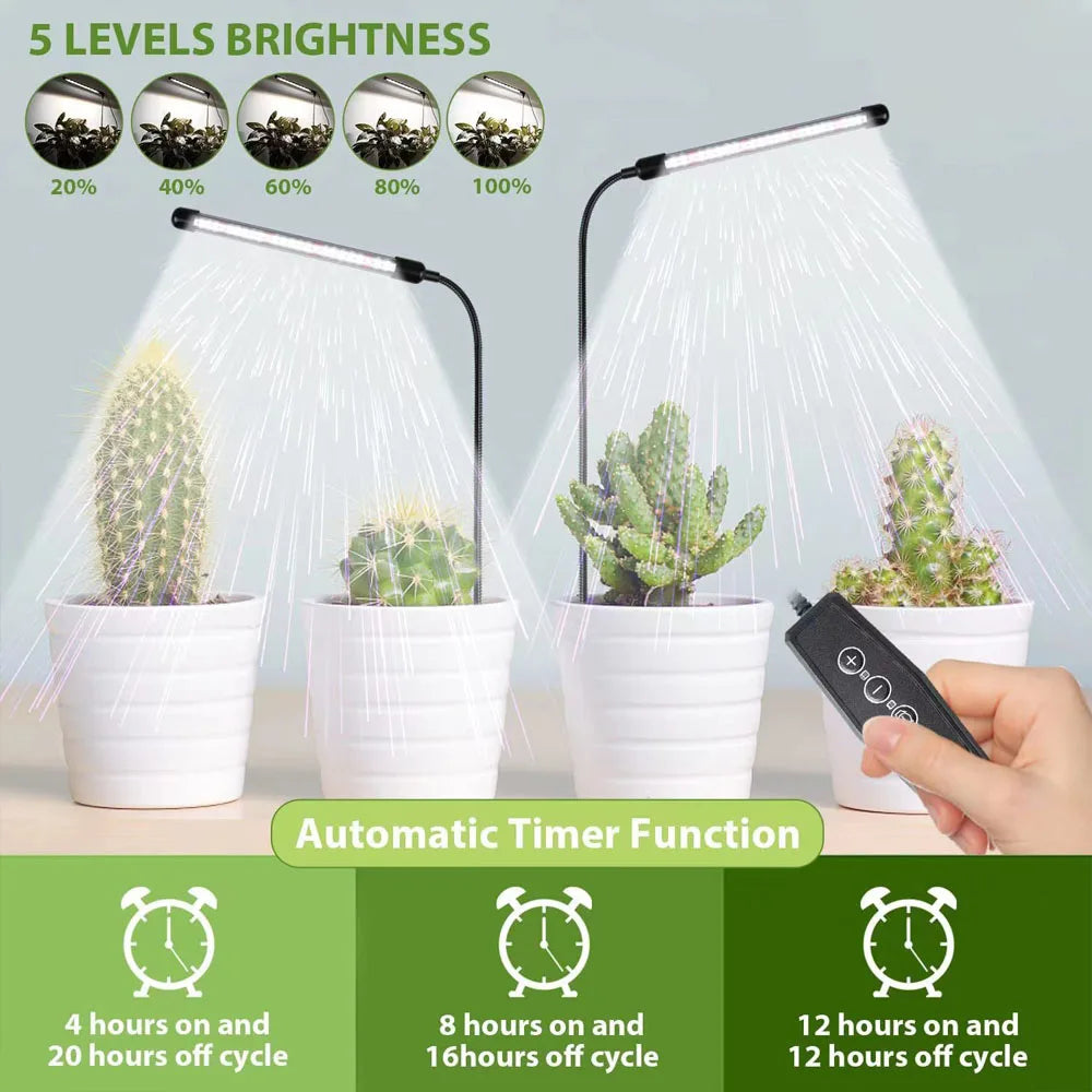 lampe led croissance plante spectre complet 6000k adhésif moderne câble usb commande distance