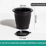 pots fleurs orchidée double couche aeration moderne boucle rotative blancintérieur trous base