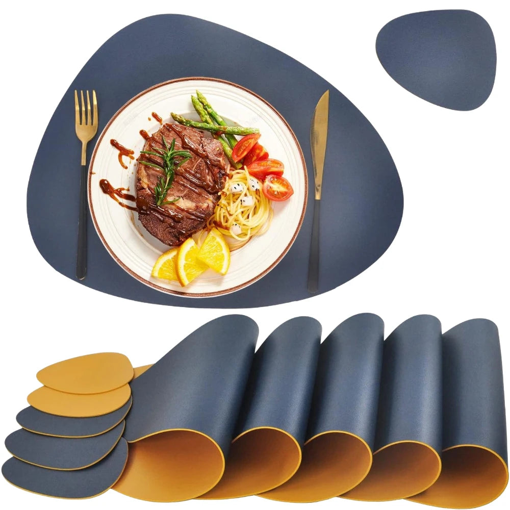tapis table moderne bleu marine orange reversible imperméable facile nettoyer non fading non slip