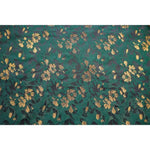 tissu brocart floral vert foncé semi transparent polyester largeur 155cm élégant résistant intempéries Jacquard