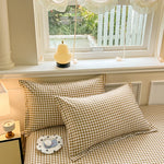 taies d'oreiller classiques carreaux blancs vert olive rose jaune non toxiques environnement polyester haute