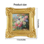 cadre photo or floral transparent baroque support debout motifs sculptésarrière feutrée
