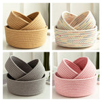 corbeilles rangement tissées main motifs géométriques couleur rose beige gris multicolore respectueuses environnement rustique
