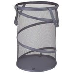 panier linge pliable tissu polyester noir gris blanc moderne semi transparent renforcé poignées
