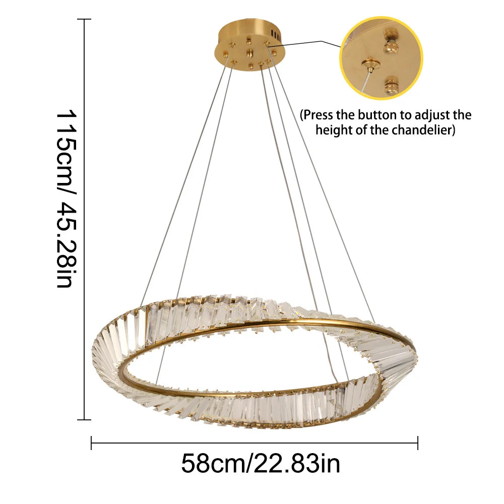 suspension lumineuse moderne dorée strass transparente chaînes chambre salon 90 260V 2000 82000lm