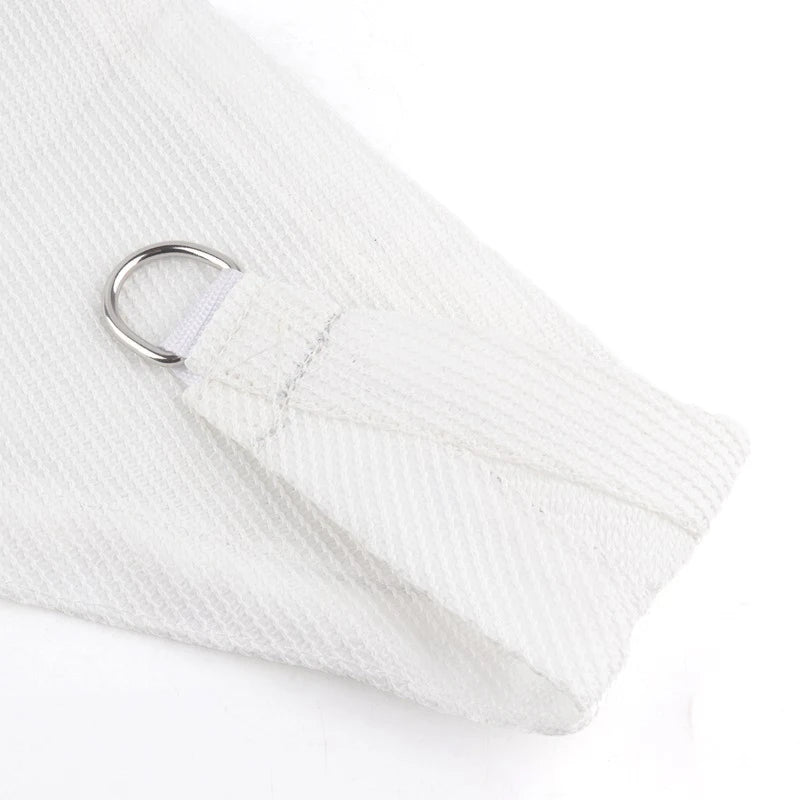 voile d'ombrage filet protection solaire jardin piscine extérieur blanc résistant anneaux métalliques