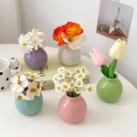 vases décoratifs modernes couleurs blanc rose vert bleu violet rond lissesintérieur maison