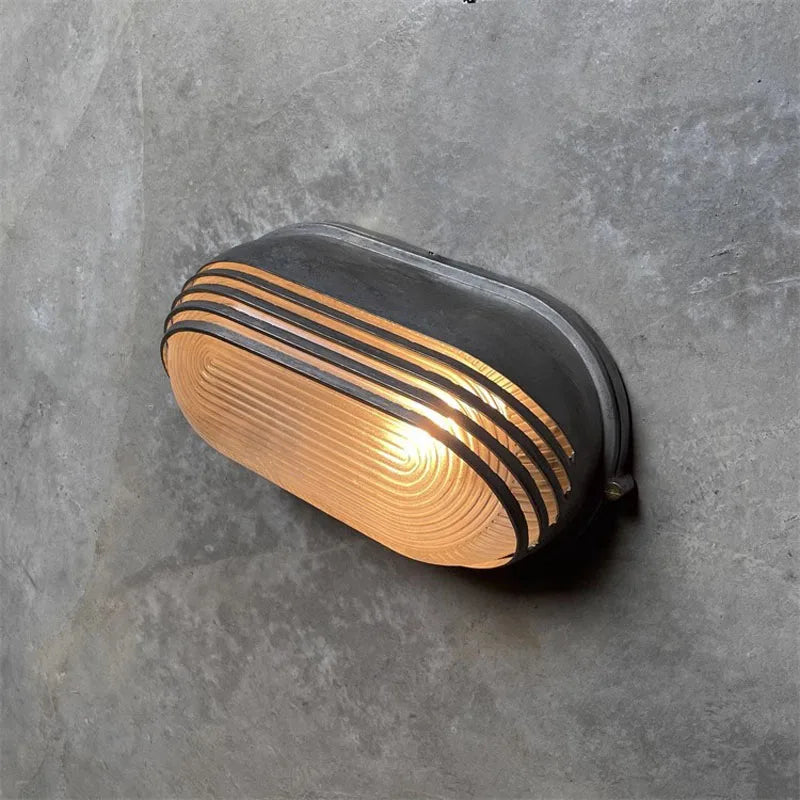 lampe murale led or noir vintage rayures dorées surface lisse extérieure ip55 hydrofuge