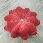 coussin décoratif velours motif fleur six pétales moderne lavable lit chambre