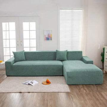 housse canapé gris motif feuilles moderne extensible antidérapante protection tissu doux canapé sectionnel