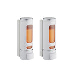 distributeur savon liquide or argent blanc moderne finition métallique fenêtre transparente minimaliste vis