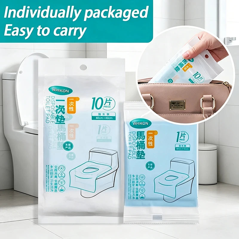 couvre siège toilette jetable blanc plissé pratique 10 pièces 46cm 48cm 37cm 39cm pack