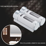 distributeur savon liquide or argent blanc moderne finition métallique fenêtre transparente minimaliste vis
