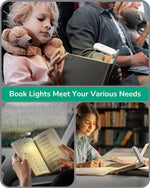lampe lecture led rechargeable usb protection yeux portable clip mat blanc moderne adjustable brightness