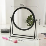 miroir maquillage argenté moderne portable ovale pouces pieds solides aluminium lisse salon chambre bain