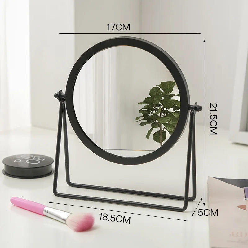miroir maquillage argenté moderne portable ovale pouces pieds solides aluminium lisse salon chambre bain