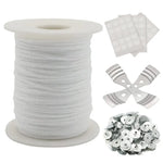 fil coton cire bâtonnets clips métalliques étiquettes bricolage artisanal blanc pratique utilitaire