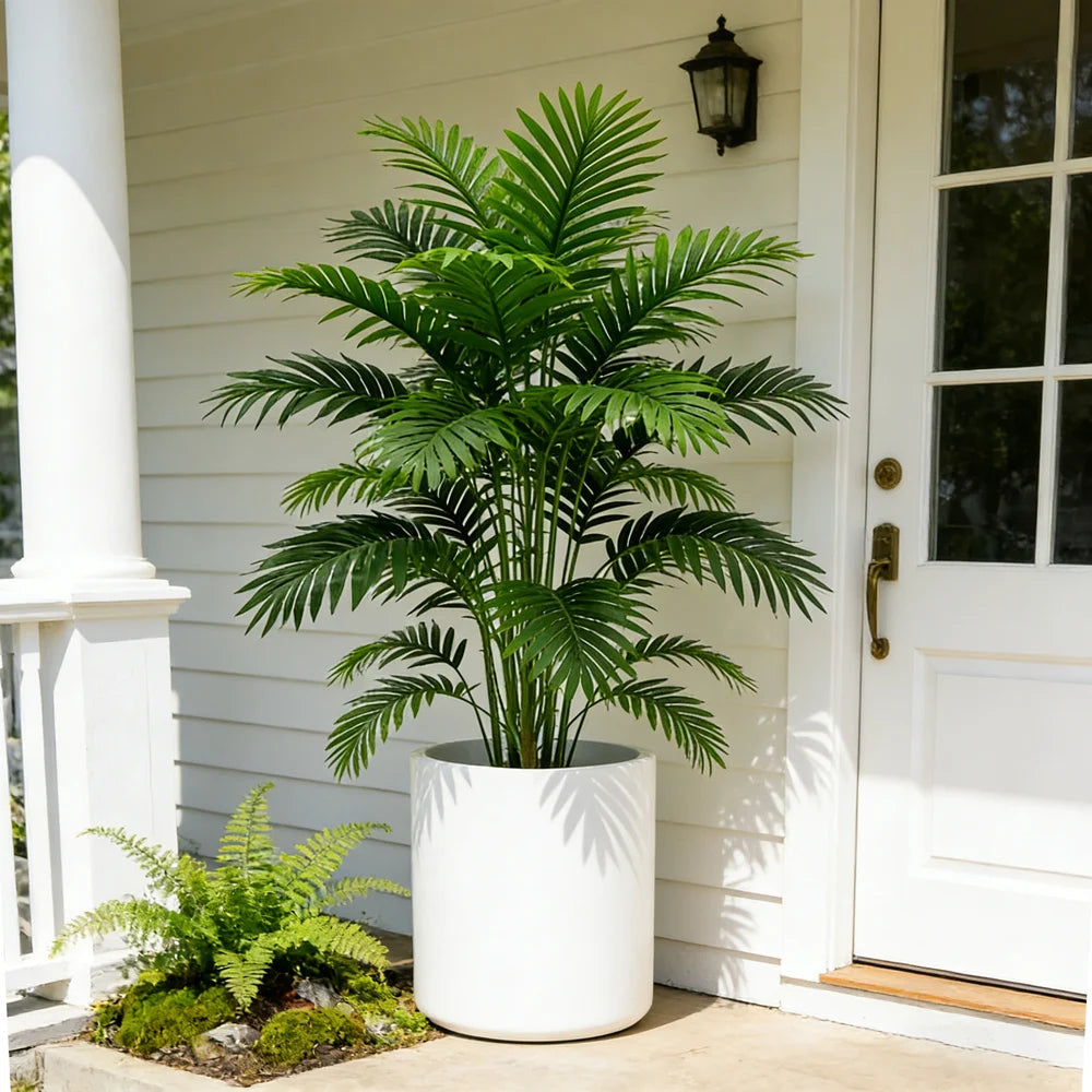 plantes artificielles palmiers feuilles vertes decoration maison exterieur tropical realistic leaves branches