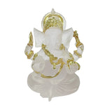 statue ganesha blanc doré relief sculpté artisanal cérémonie mariage anniversaire évenement