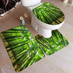 tapis toilette moderne vert feuilles bambou motifs floraux respectueux environnement adhésif salle bain
