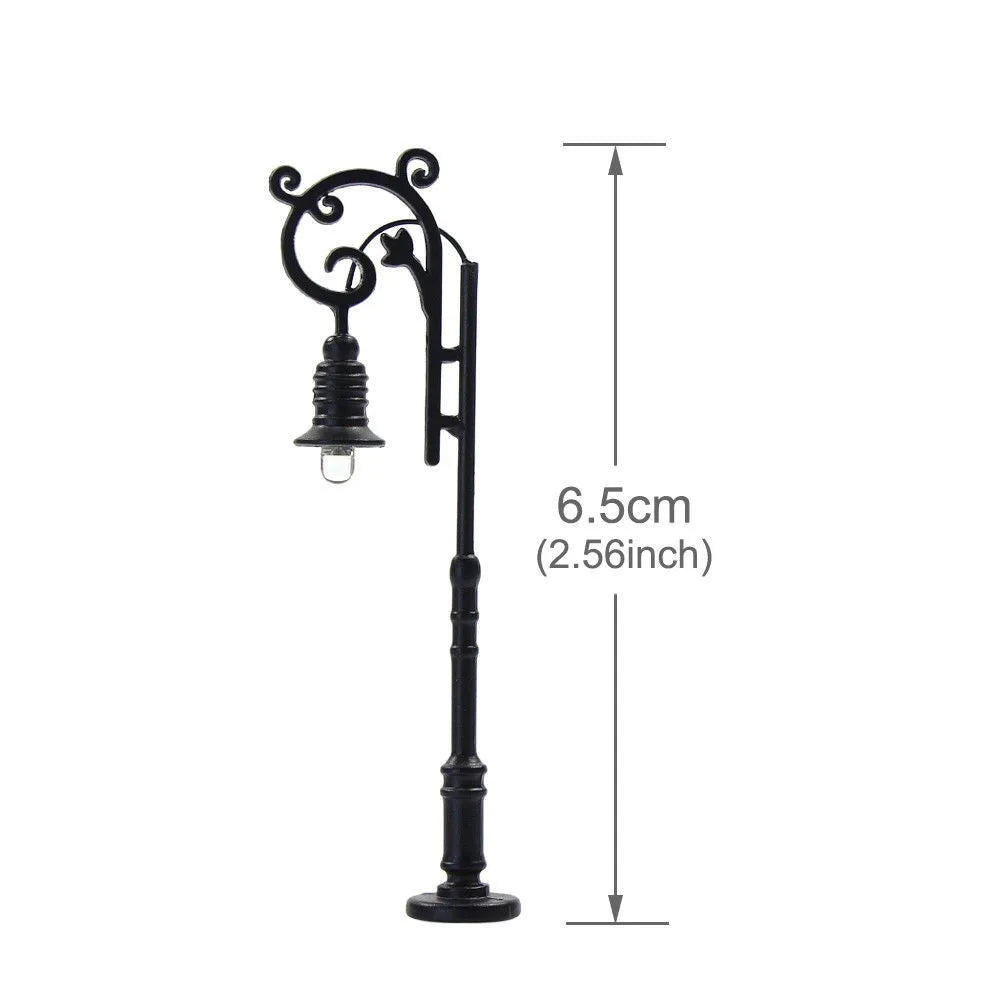 lampadaires miniatures vintage ornementés led noir abat jour transparent pièces