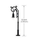 lampadaires miniatures vintage ornementés led noir abat jour transparent pièces