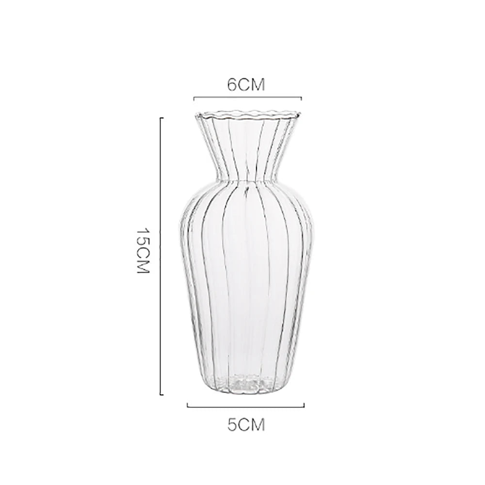 vases transparents modernes verre cristal pot fleur terrarium hydroponique arrangement table pièce
