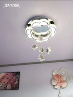 plafonnier moderne étoiles cristal blanc doré éclairage cuisine salle manger led changeable