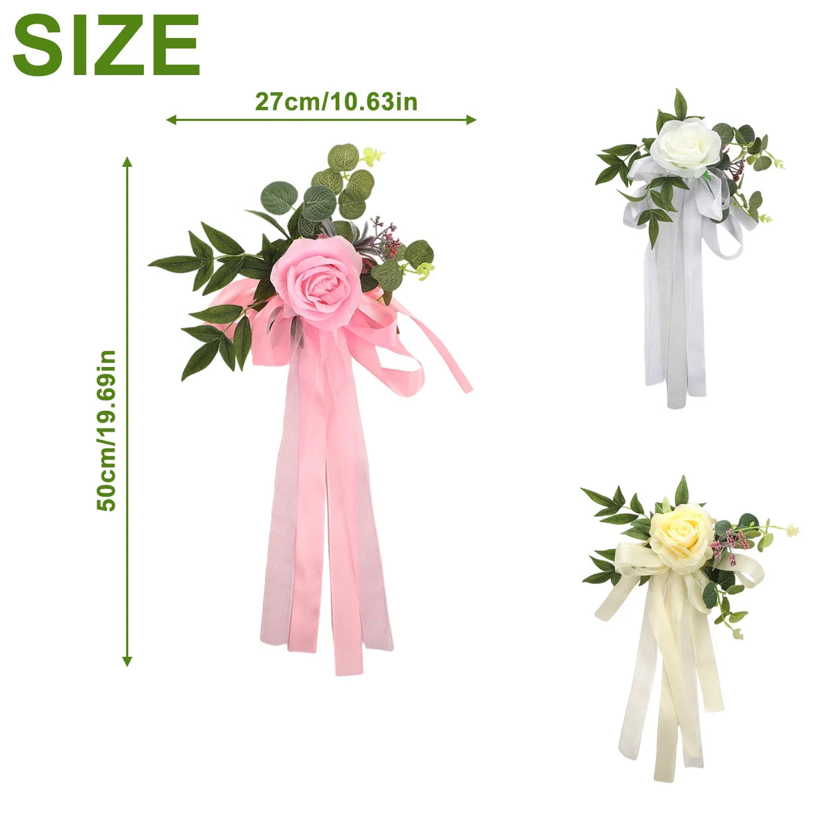 décoration mariage chaise fleurs artificielles soie rose blanc anniversaire baby shower