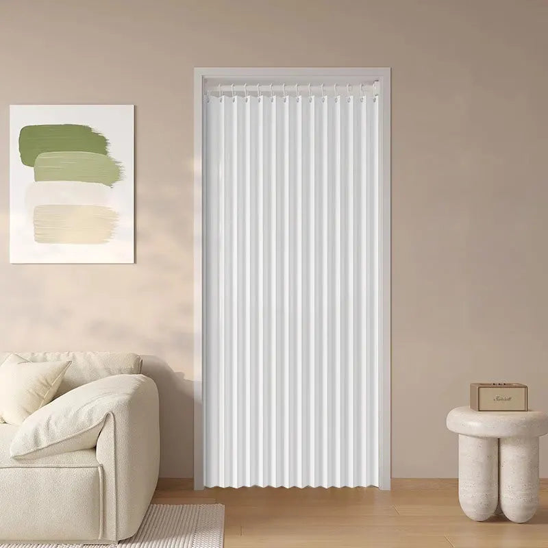 rideau vertical pliant polyester blanc noir gris rayures moderne opacité