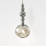 suspension lumineuse moderne transparente gris fumé texture ondulée brillante chambre salon étude