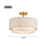 lampe moderne or beige toile lin opaque pendentif salon chambre restaurant