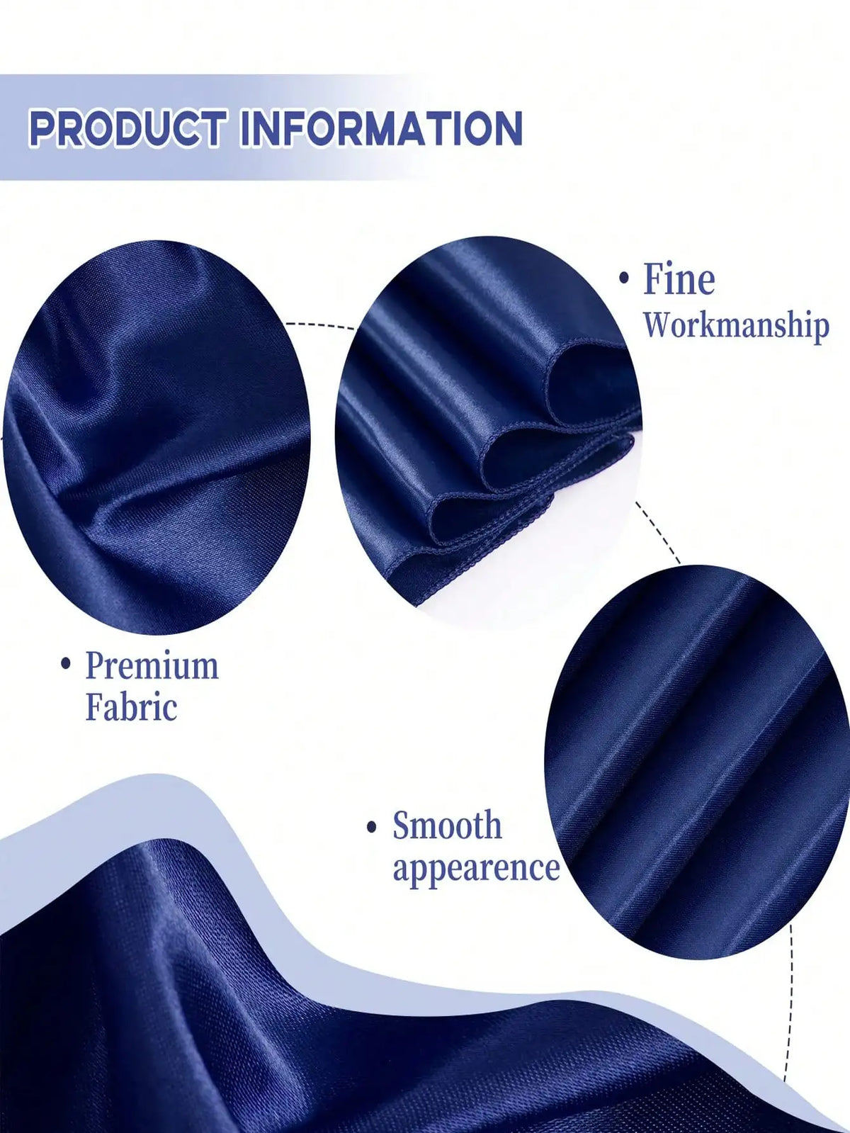 nappe table bleu marine blanche rubans satin mariage réception événementielle
