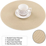 tapis table tissé spirale résistants chaleur antidérapants moderne durable bleu marine beige clair