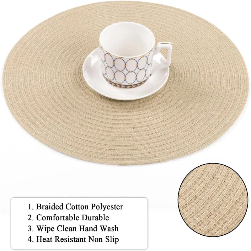 tapis table tissé spirale résistants chaleur antidérapants moderne durable bleu marine beige clair