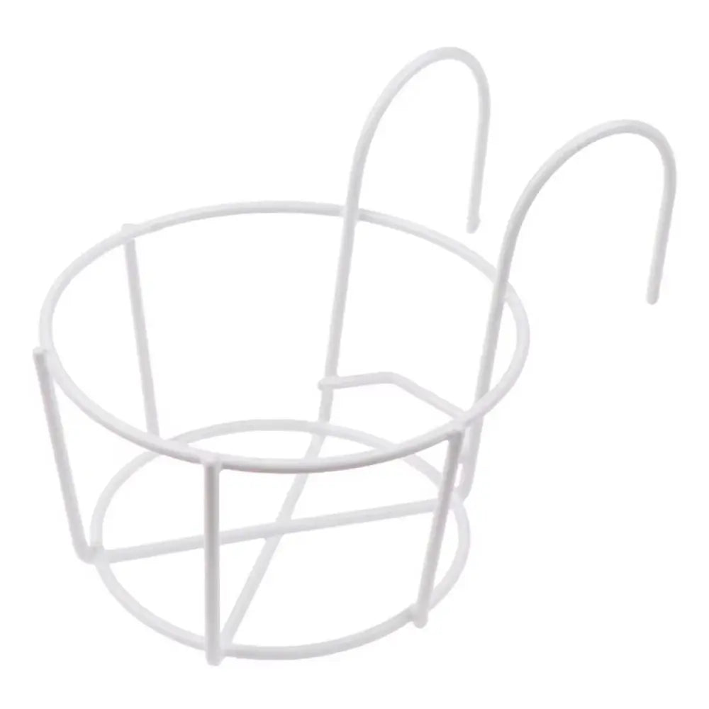 support fleurs suspendu noir blanc grille circulaire minimaliste crochets fixations pots fleurs métalextérieurintérieur