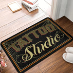 tapis sol intérieur velouté motif floral lettres dorées anti dérapant accueil entrée maison