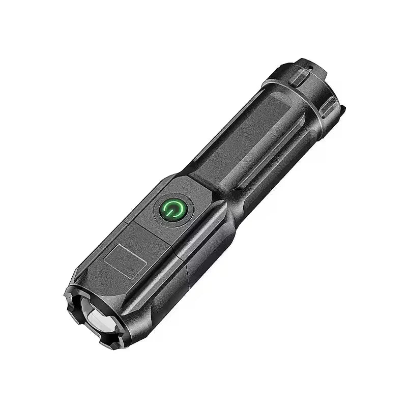lampe torche télescopique rechargeable usb 10w 350 lumens moderne noire 100mètres étanche