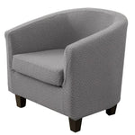 fauteuil moderne housse protectrice tissu motifs géométriques couleur beige gris adhésif fixations machine lavable