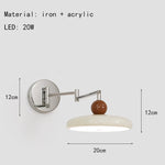 lampe murale led moderne rétractable rotative fer blanc chambre cuisine salle bain