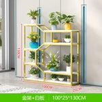 étagère modulaire métal bois industriel plantes d'intérieur pots fleurs blanc