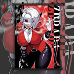 toile anime illustration graphique clips decoration salon blanc rouge noir vertical