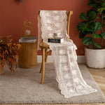 nappe dentelle florale transparente rustique thème noel halloween mariage anniversaire vintage blanc creme motifs
