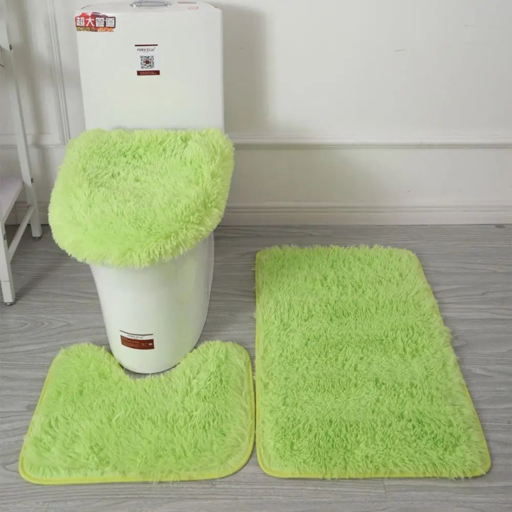 tapis toilette ensemble peluche douce moderne beige gris rose noir vert orange violet blanc