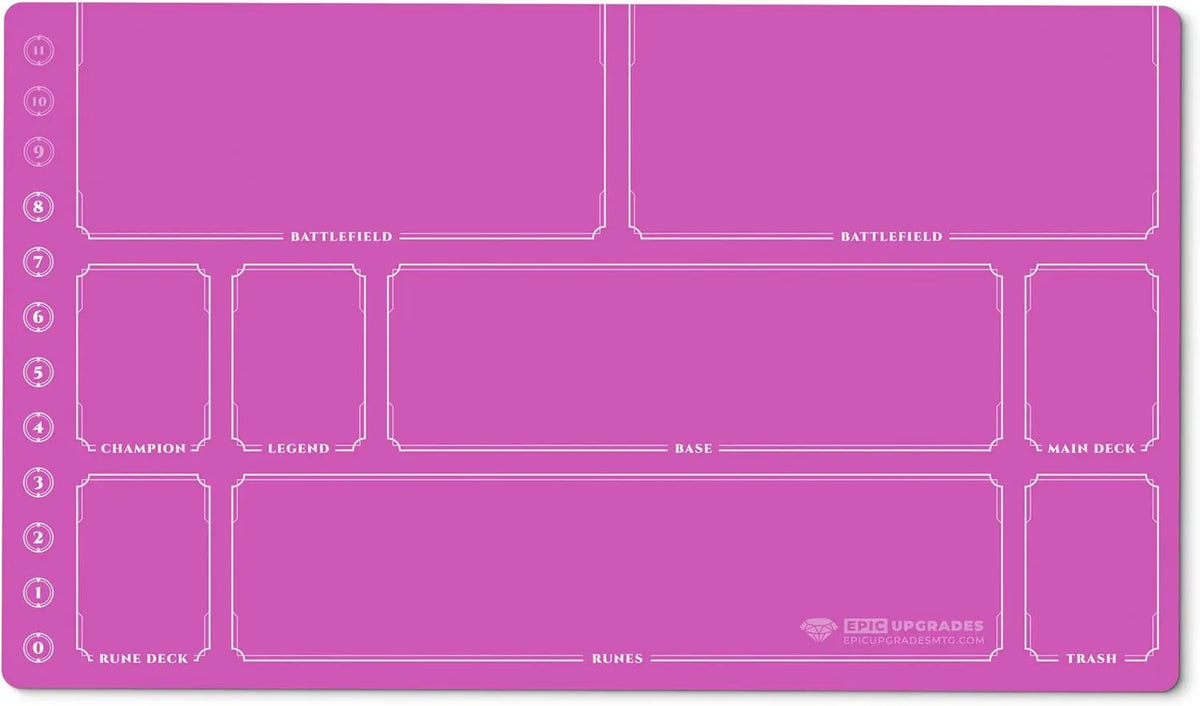 tapis jeu moderne violet rose orange rouge bleu compartiments cartes battlefield champion legend base