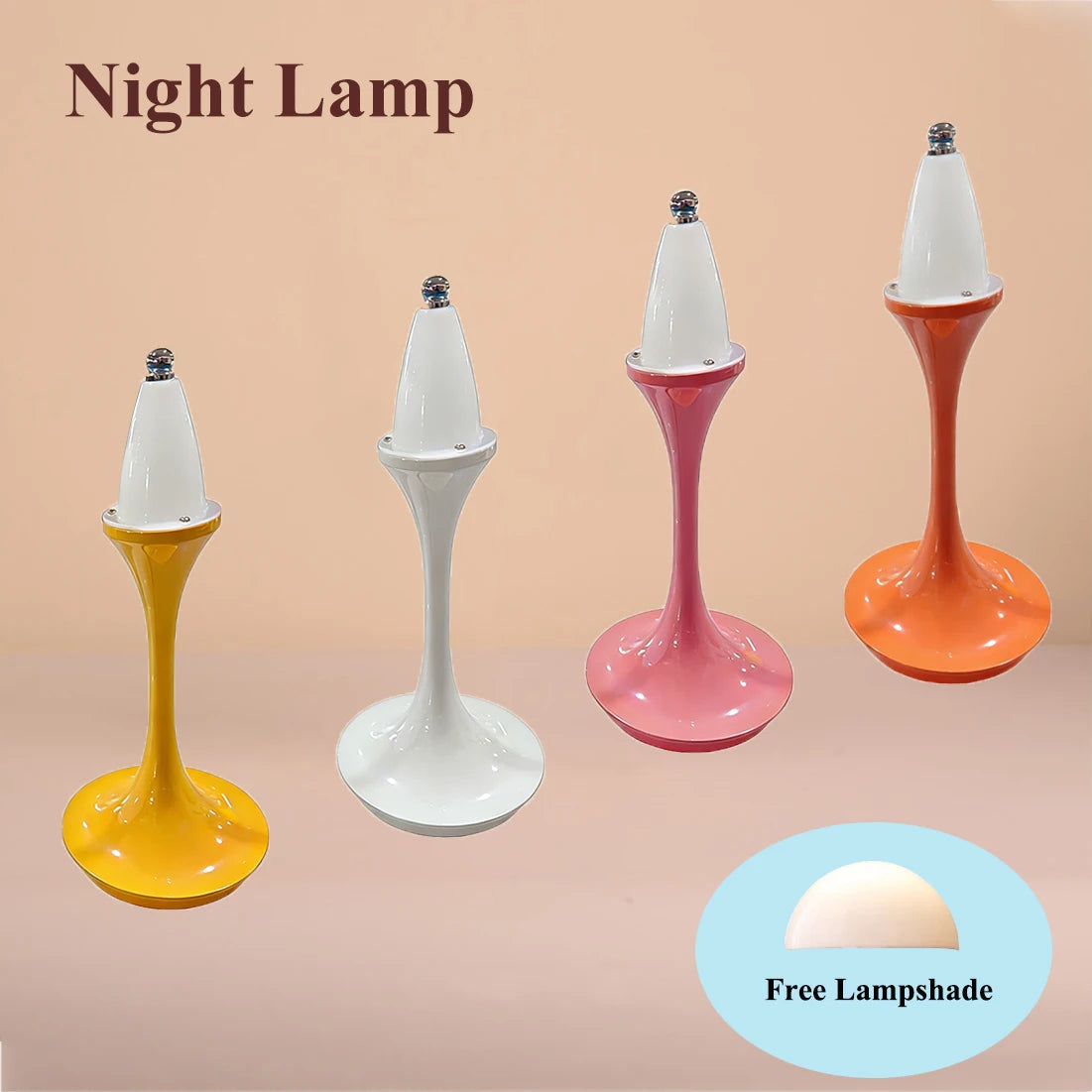 lampe chevet moderne rechargeable usb 5w orange tactile flux lumineux 60 ledABL