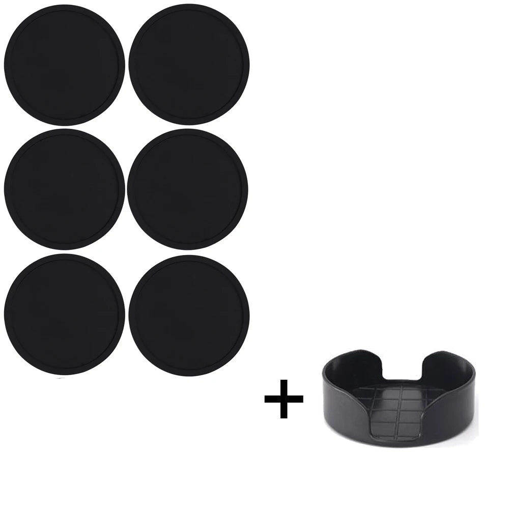 coasters silicone antidérapants antiadhésifs noirs modernes boissons chaudes froides table transparents respectueux environnement