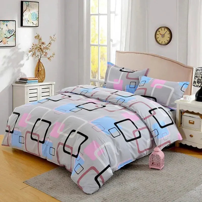 housse couette ensemble literie coton polyester motif fleurs ours moderne 150x200cm blanc