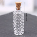 miniatures bouteilles verre transparent texturé vintage bouchons liège couvercle verre